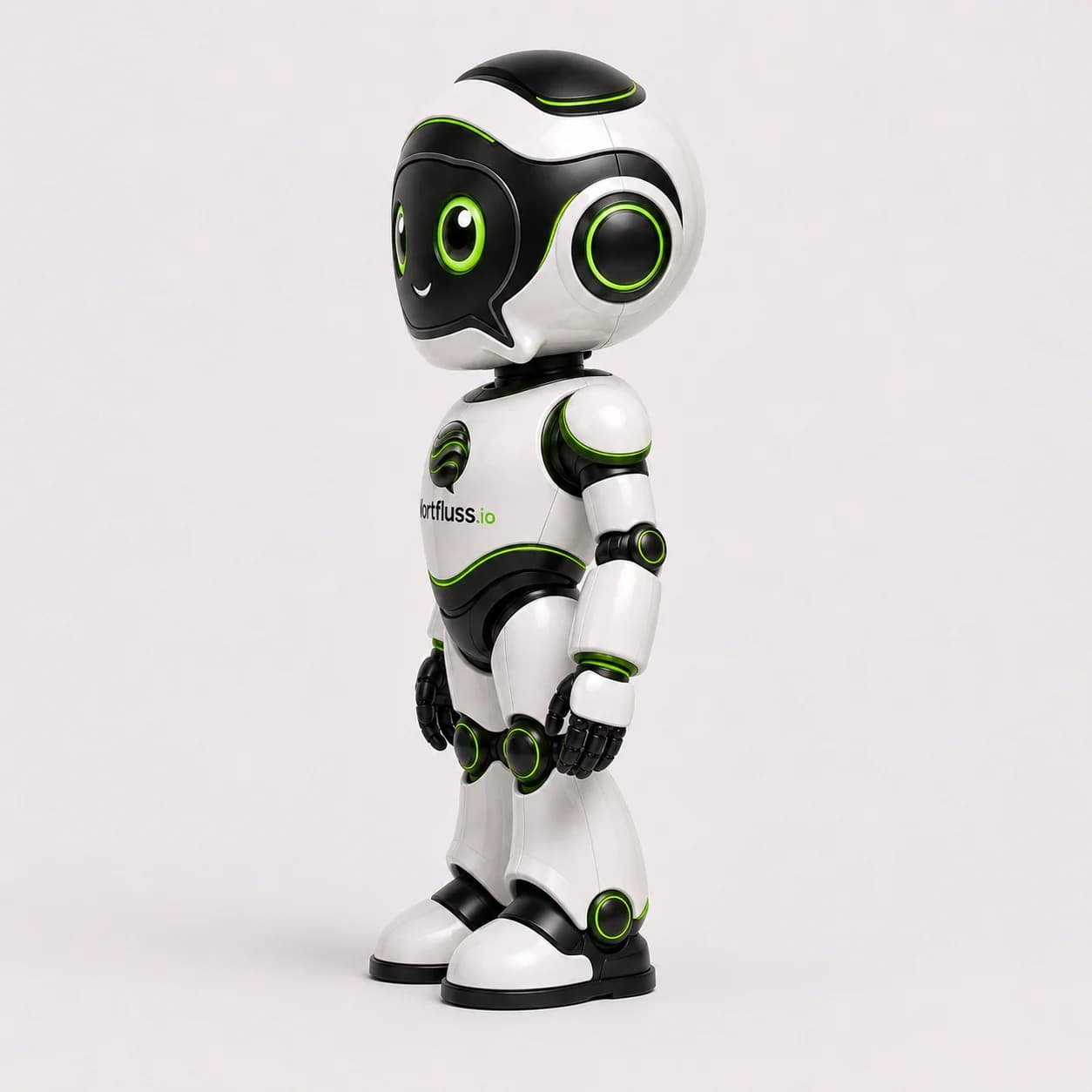 Wortfluss-Roboter im Profil als digitaler Büroassistent für Handwerksbetriebe