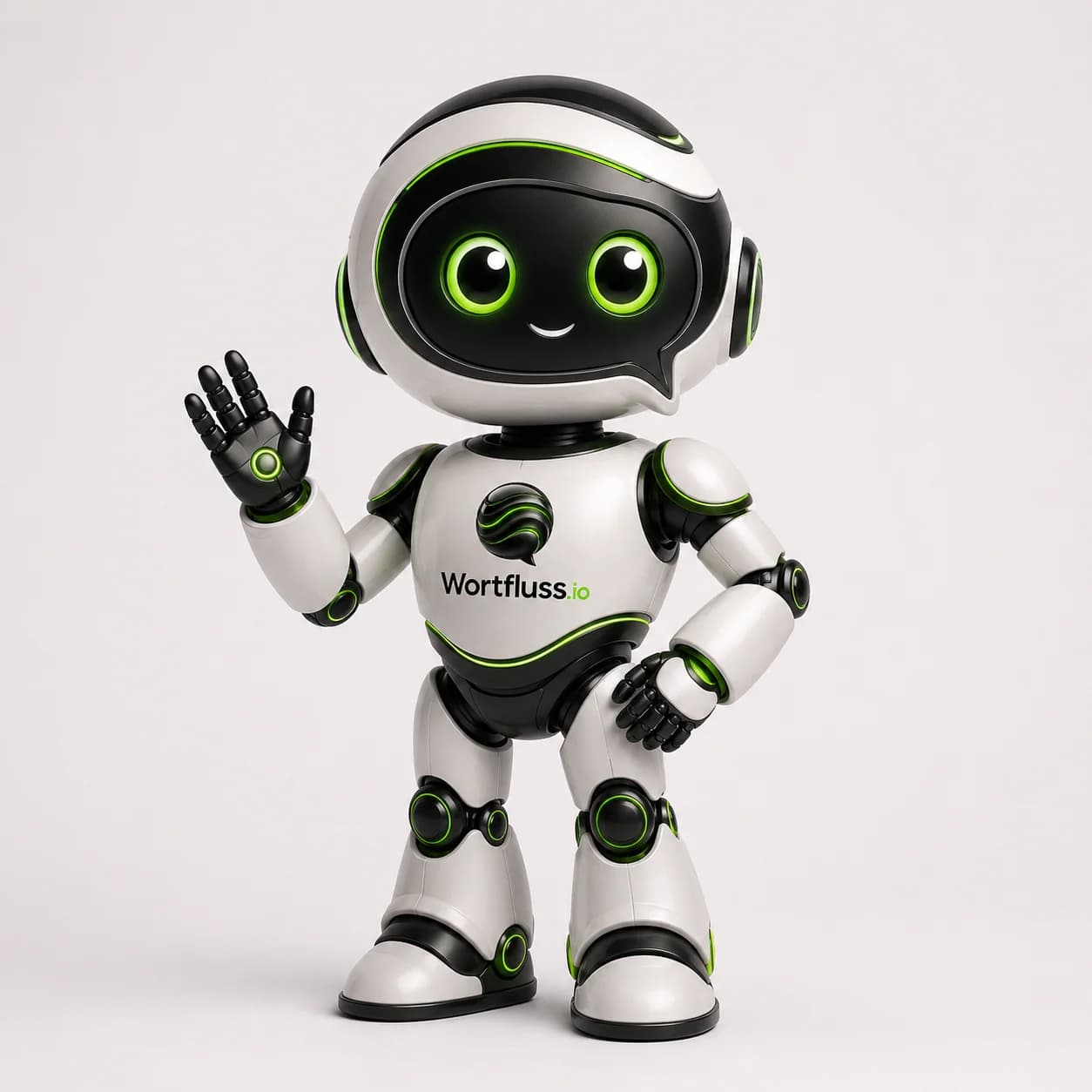 Der freundliche Wortfluss-Roboter begrüßt Patientinnen und Patienten